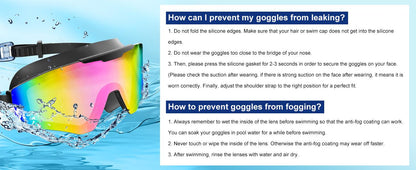 Kids anti-fog swim goggles detail