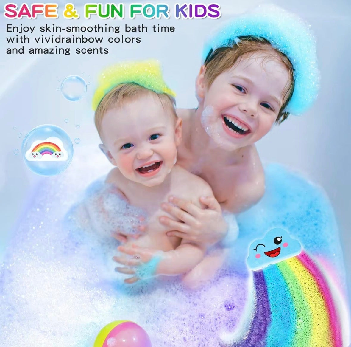 Rainbow Cloud Bath Salt Balls