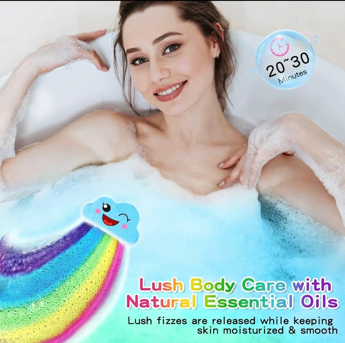 Rainbow Cloud Bath Salt Balls