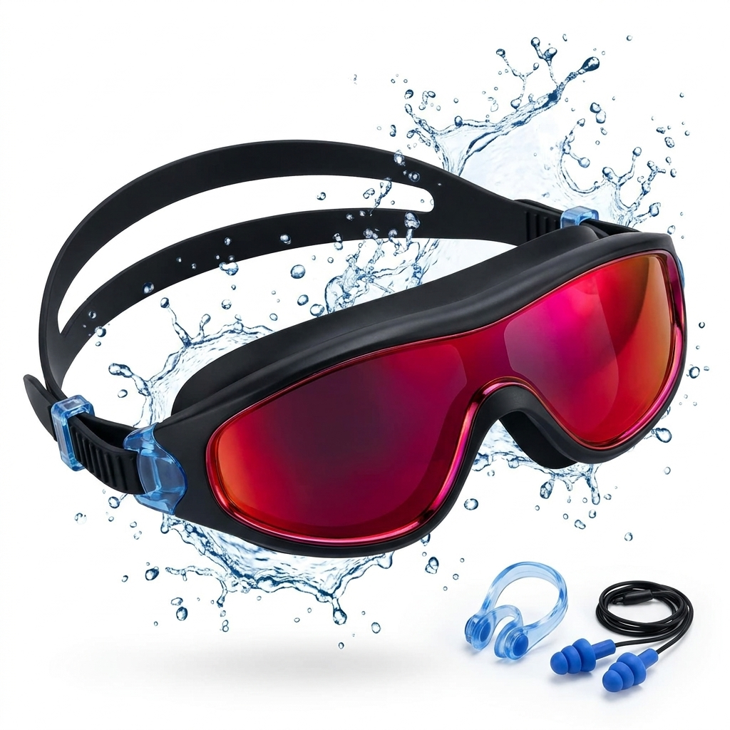 Kids anti-fog swim goggles in use